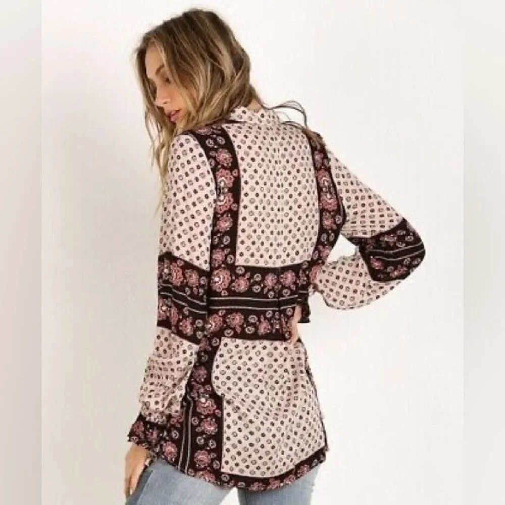 Free People Relaxed Fit Printed Boho Blouse - Picture 10 of 16